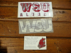 Lot of Vintage WSU COUGARS Decal Stickers &  Patch Washington State football