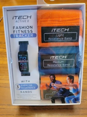 Itech Active 2 Fashion Fitness Tracker Moniter W/ 3 Exercise Resistance Bands