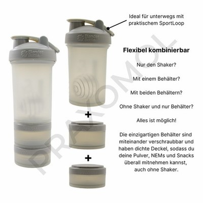 BlenderBottle  ProStak  Trinkflasche Shaker mit Behälter BPA-frei 620ml Tritan