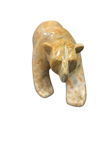 Inuit Alaskan Art Soapstone Polar Bear Sculpture 10" Signed Eric Tetpon III - Picture 3 of 9