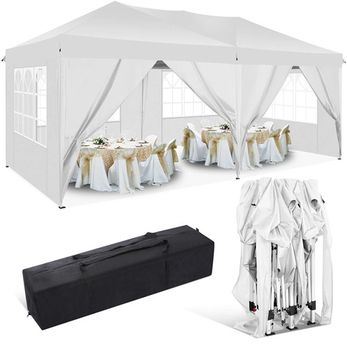 10'x20'ez Pop-up Wedding Party Tent Waterproof Gazebo Heavy Duty Outdoor
