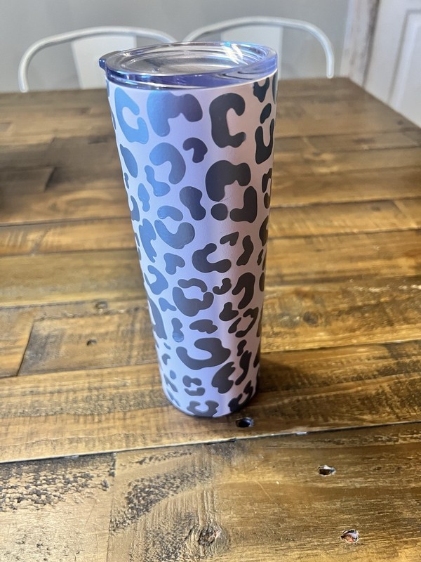 Light Pink Leopard Print Tumbler