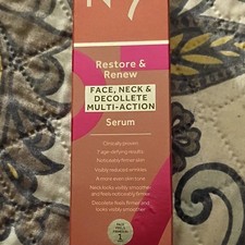 No7 Restore  Renew Serum Hyaluronic Acid Peptides Face Neck Decollete