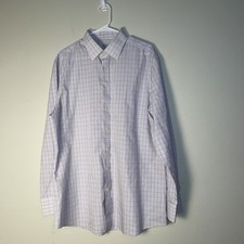 Charles Tyrwhitt Shirt Mens 17 1/2, 36 Purple/Blue Slim Fit Non-Iron Cotton
