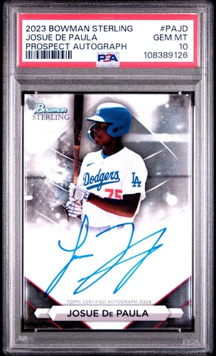 Josue De Paula 2023 Bowman Sterling Prospect AUTO #PA-JD Dodgers PSA 10 GEM MT