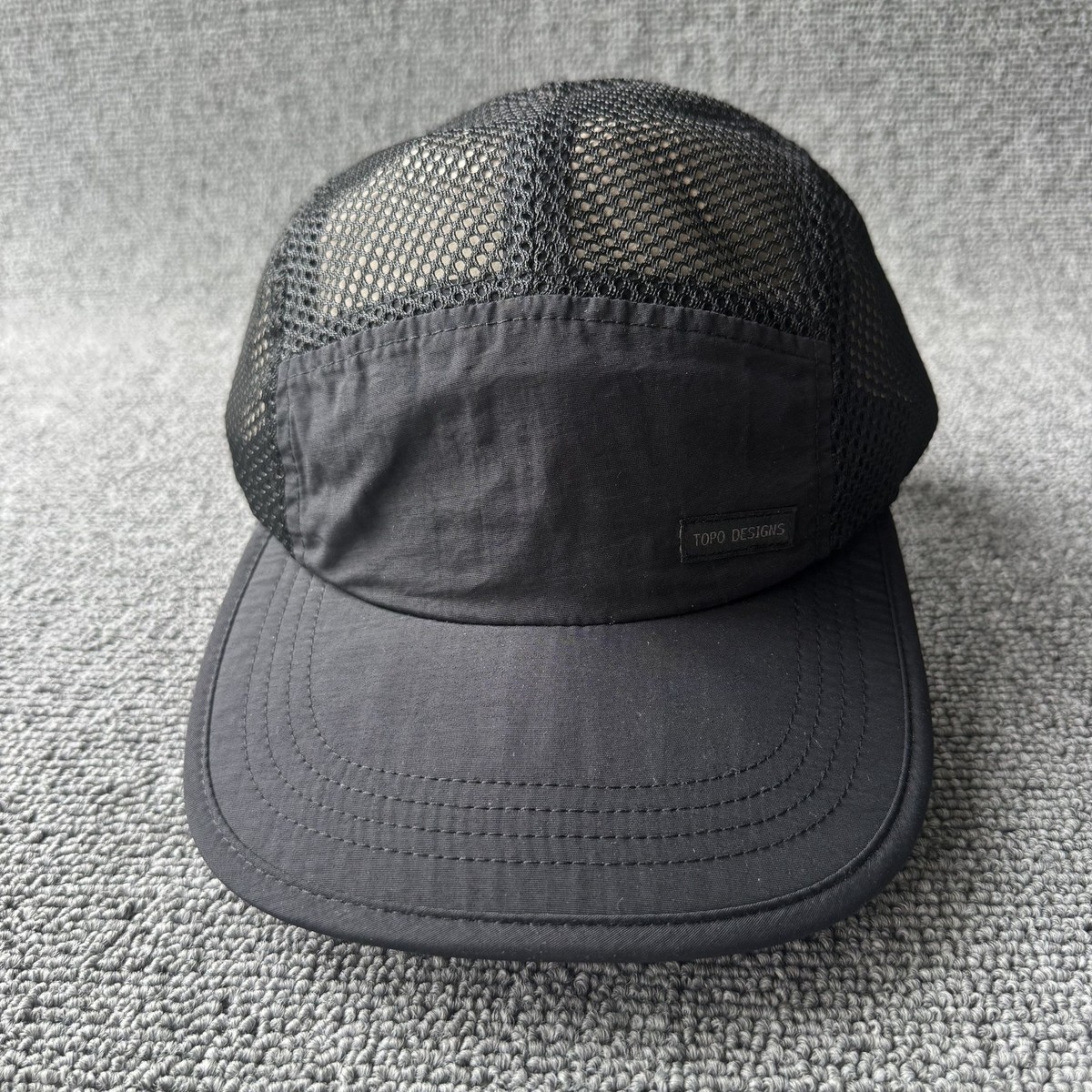 Topo Designs Outdoor Trucker Strapback Black Mesh Hat Adjustable
