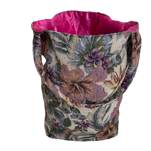 Vintage Floral Tapestry Tote Shoulder Bag Canvas Purse 90s Cottagecore Boho 16” - Picture 9 of 9