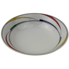 International China Flash Vegetable Serving Bowl Rhythm VTG 9" Multi-Color Japan