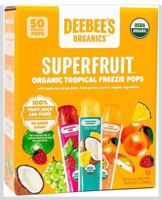 DeeBee's Organics Superfruit Tropical Freezie Pops 50ct Variety