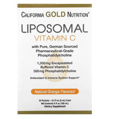 California Gold Nutrition, liposomales Vitamin C, 1000 mg, 30 Päckchen, je 6 ml