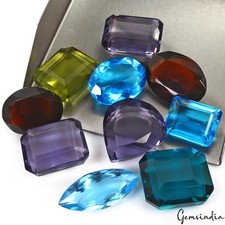 450 Cts/10 Pcs Lab Created Multi Color Mix Cut Hydro Loose Gems Lot For Jewelry