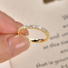 14K Gold Filled 2mm Moissanite Eternity Ring D Color VVS1 Wedding Band Women