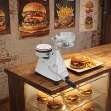 3-In-1 Commercial Burger Patty Maker Handcranked Hamburger Press Stainless Steel