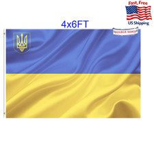 Ukraine Flag 4x6 Ft Double Sided Outdoor Heavy Duty 3-Ply Ukrainian National Fla
