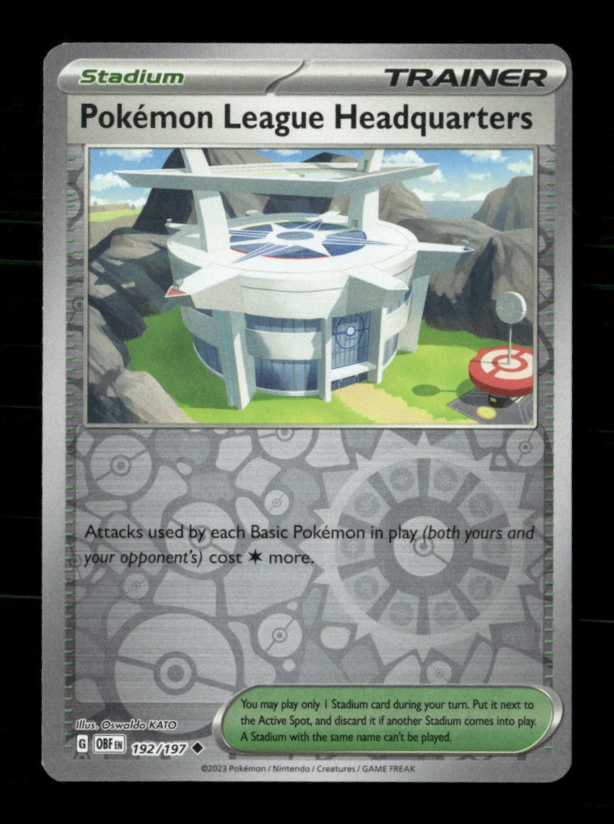 Pokemon League Headquarters 192/197 Obsidian Flames Reverse Holo NM/M Pokemon