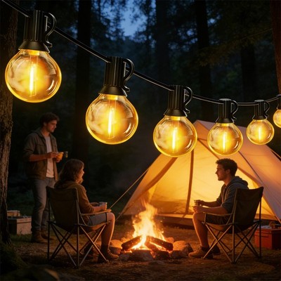 30M LED Lichterkette Außen Strom G40 Glühbirnen Outdoor Lichterkette für Garten