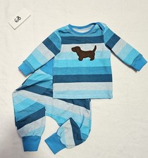 Baby Set Handmade Größe 68 (Jersey Stoff Fuchsfamilie ) Mit Dackel Stickbild