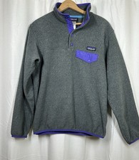 Patagonia Synchilla Snap-t Fleece Pullover Grey Purple Size Small Women  s