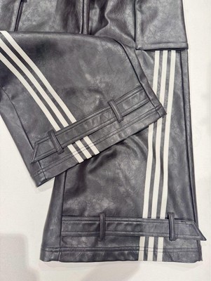 adidas ADILENIUM Season 3 vintage Faux Leather Loose Pants