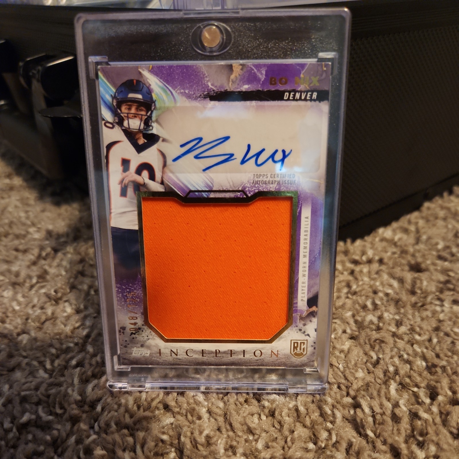 2024 Topps Inception - Rookie Jumbo Relic Autographs Bo Nix #RJRA-BN Purple /125