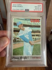 1970 Topps Ernie Banks psa 8 auto psa 10!! High end rare!