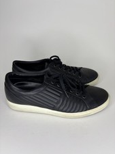 Ecco Shoes Sneakers Lace Up Casual Women Size 41 US 10 Black Leather Comfort
