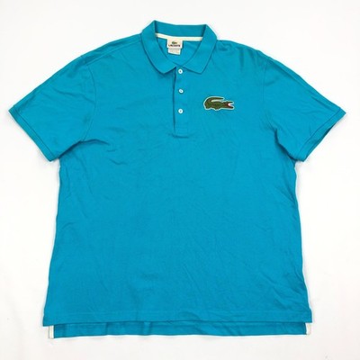 Lacoste BIG CROC Polo Shirt Mens Size 7 Crocodile Preppy Blue XXL