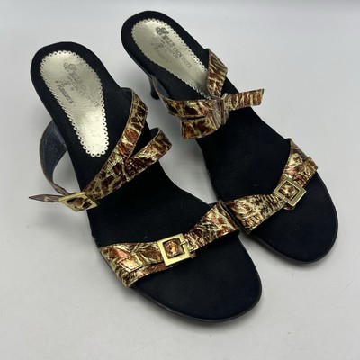 Romus Sandals Heels Women 10 Helle Exquisite 100% Comfort Gold EU 41 Animal 3''