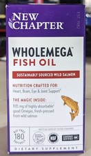 New Chapter Wholemega - Whole Fish Oil - 180ct Softgels - EXP 02/28 - NEW