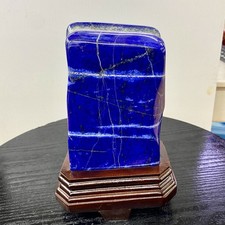 4.1LB TOP Natural Lapis Lazuli jasper quartz crystal Furnishing articles+stand