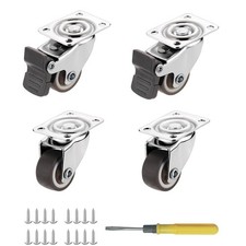 AOTAISP Small Caster Wheels 1 inch Low Profile 360 Degree Swivel Casters Set of 