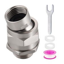 Adjustable Solid Brass Shower Head Swivel Ball Adapter - Nickel Finish