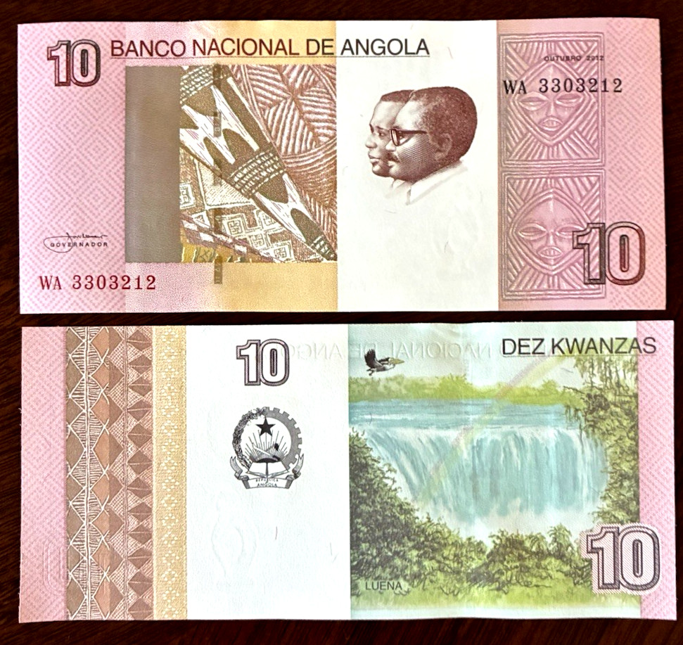 Angola 10 Kwanzas 2012 UNC Africa Banknote World Paper Money Foreign Currency