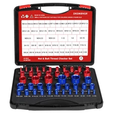 46pcs Thread Checker, Nut and Bolt Thread Checker, 24 Inch & 22 Metric Box Se...