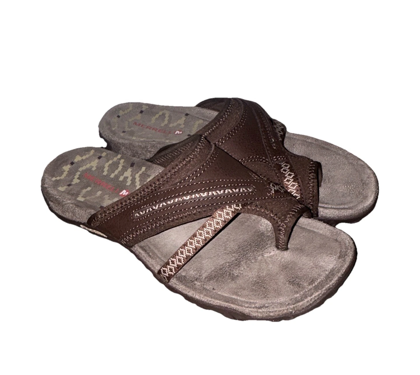 Merrell Women’s Brown Stitching Slip On Flip Flop Sandals Comfort 5
Opens in a new window or tab