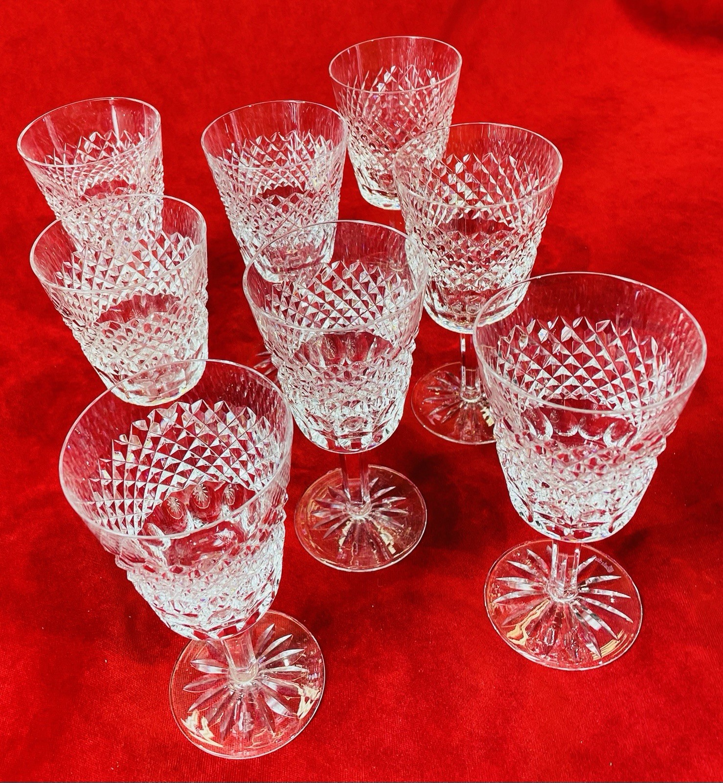 Genuine Waterford Cara Set Of Eight Water Goblet