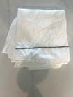 PIU BELLE 100% WHITE QUEEN FLAT SHEET  BLACK WHIPSTITCH TRIM MADE IN PORTUGAL — photo 5