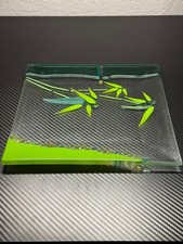 Handgemachter Glas Deko Teller mit Blumen Design Fusingglas Glas