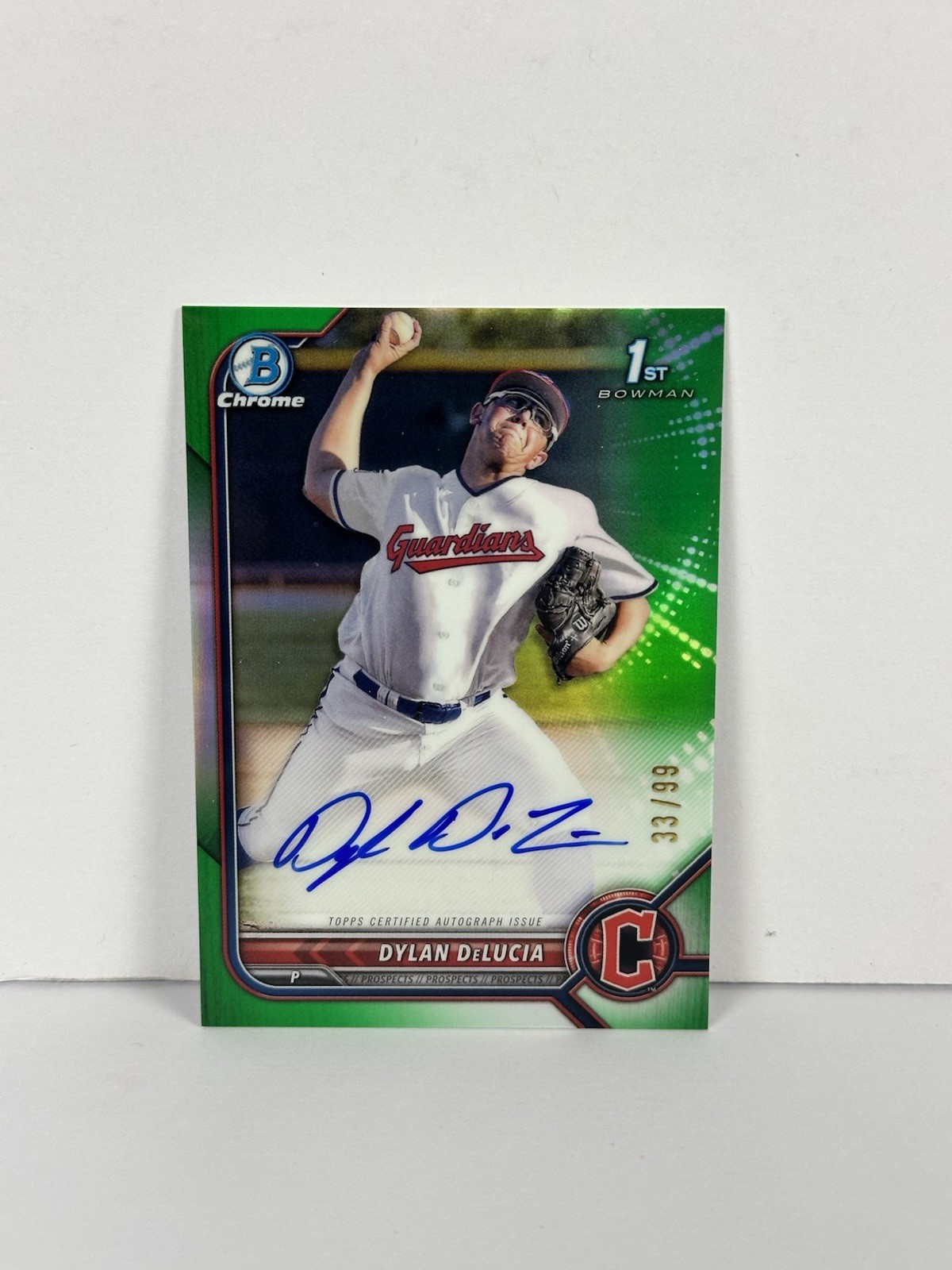 2022 Bowman Draft Chrome Draft Pick Autographs Dylan DeLucia #CDA-DDA Green /99