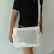 Ivory Crossbody ita bag, Ita Bag Messenger Bag, Transparent Display Y2K ItaBag
