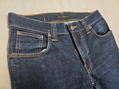 Nudie Jeans Co. Pantalones de mezclilla finlandeses ajustados azules rotos finlandeses para hombre talla 31 - Imagen 11 de 18