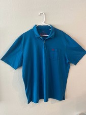 Tommy Bahama XL Blue Collard shirt 100 Pima cotton