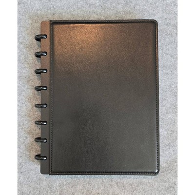 TUL Discbound Notebook A5 With Leather Cover Junior Size, 60 Sheets, Black NWOT