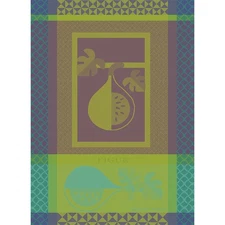 Figue violet French Kitchen Tea towel cotton jacquard woven Garnier Thiebaut