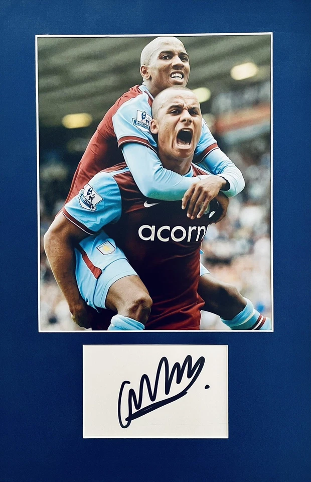 Gabby Agbonlahor HAND SIGNED White Card ASTON VILLA v BIRMINGHAM 10x8 Photograph - Image 1 of 1