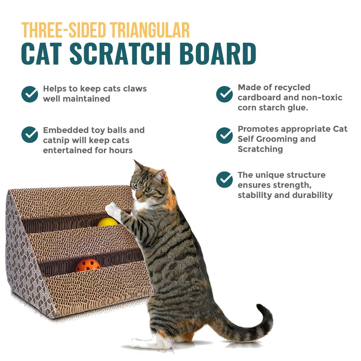Cat Scratch Play Post Kitten Scratching Triangle Pad Resistant
