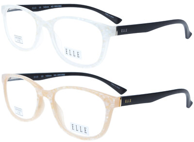 Edle ELLE Lesebrille EL15938 in eleganter Perlmutt-Optik mit Federscharnier NEU