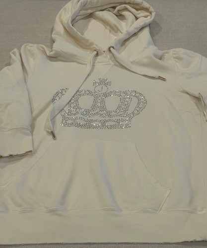 Super Cute Y2K Vintage Juicy Couture Hoodie. Size XL. Rhinestones.Distressed. - Picture 2 of 6