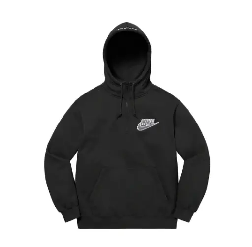 Supreme Nike Half Zip Hooded Sweatshirt Black Medium Hoodie SS21 Snakeskin