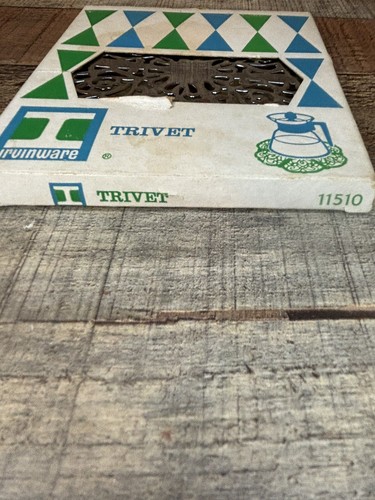 Vintage Irvinware Chromeware Trivet 11510 w/Box Long Island City NY USA 5.5” - Picture 4 of 7